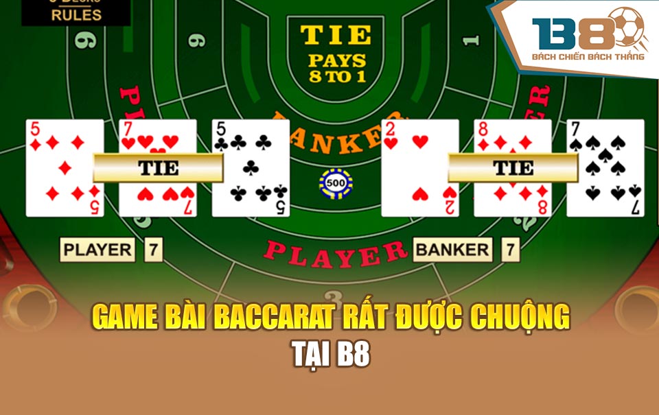 Game bài Baccarat rất được chuộng tại B8
