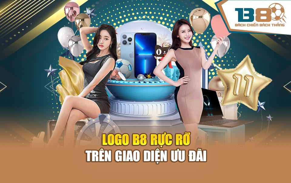 Logo B8 rực rỡ trên giao diện ưu đãi